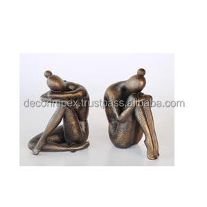 Sujetalibros Decorativos Únicos de Metal con Figura Abstracta - Sujetalibros de Metal Ajustable en Dorado y Azul para Libros Pesados, Decoración Artística - Product Image 4