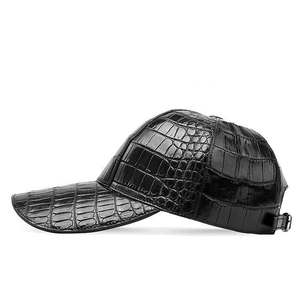 Genuine leather baseball <b>cap</b> Crocodile texture <b>cap</b> unisex Embossed solid color <b>hat</b> Unisex leather <b>cap</b> - Product Image 1
