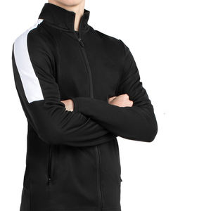 Chaqueta Bomber Negra de Manga Larga con Cierre para Mujer, Cuello Alto, Color en Contraste, Transpirable, Largo Regular, para Otoño - Product Image 4