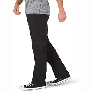Pantalon cargo décontracté brodé pour homme, coupe droite, taille mi-haute – Conception multi-poches en 100 % coton doux et durable pour le travail et les voyages - Product Image 4