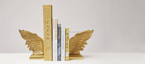 Sujetalibros de Metal modernos y elegantes con lujoso acabado de peltre Decoración de mesa de escritorio elegante perfecta Acento funcional sofisticado - Product Image 5