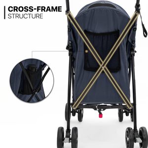 Poussette TH-PPS-052 légère pour animaux de compagnie pour chats et chiens Auvent réglable Roues de verrouillage arrière Poche de rangement arrière - Product Image 3
