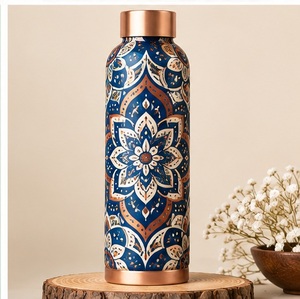 Bouteille d'eau en cuivre écologique sans BPA avec motif montagne, style minimaliste, portable pour usage extérieur - Product Image 2
