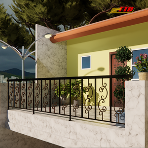 Balustrade de balcon en fer forgé sur mesure de luxe, ornementale, pour villas, hôtels, complexes hôteliers, appartements, projets, OEM - Product Image 2