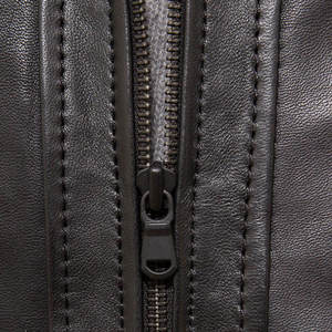 Chaqueta de Hombre Personalizada de Cuero Genuino y Lona, Estilo Urbano, Invierno, Impermeable, Resistente al Viento, Transpirable, de Alta Calidad - Product Image 5