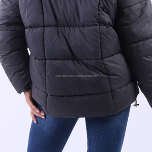 Chaqueta acolchada estilo bombardero cálido de Invierno para mujer Tela de poliéster acolchada con líneas decorativas Estilo burbuja acolchada - Product Image 6