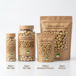 Makhana, Semillas de Loto Tostadas con Crema y Cebolla, Delicioso Snack Crujiente y Saludable para la Nutrición y Bienestar Diarios - Product Image 2