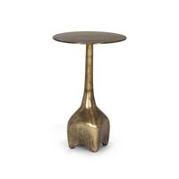 Table d'appoint en métal artistique dotée d'une structure élégante pour les intérieurs contemporains, placement au chevet et accentuation fonctionnelle