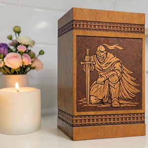 Luxury Wooden Urn Box with Gold Accent Design Traditional Wooden Funeral Urn for Ashes urn by AYAANS CREATIONS - Product Image 3