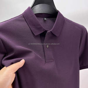 Camiseta de Verano para Hombre, Color Sólido, Transpirable, de Algodón/Poliéster, de Secado Rápido, Tejida, de Manga Corta, con Cuello Camisero, Nueva Exportación - Product Image 6