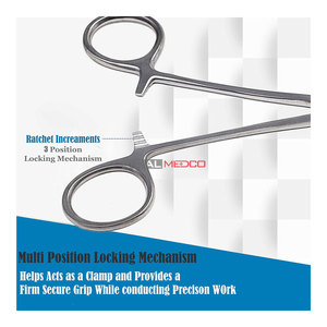 Tijeras de sutura manuales de 5.5/4.5 pulgadas y juego de instrumentos quirúrgicos hemostáticos de acero inoxidable marca SIGAL MEDCO con certificación CE - Product Image 3