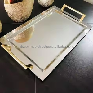 Elegante y duradera bandeja de aluminio para servir, perfecta para servir bebidas, aperitivos y Decoración elegante - Product Image 3