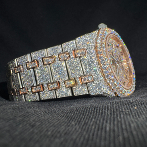 Montre de luxe pour homme en acier inoxydable, étanche, avec cristal carré VVS de 41 mm, mouvement à quartz, design magnifique, certifiée 100% conforme aux tests, USA UK - Product Image 1