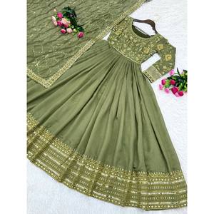 Fancy Beautiful Party Wear Vestido de noche con Dupatta - Product Image 4