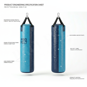 Professional Top Quality Cowhide Leather Punching Bag for Boxing MMA Training with Reinforced Straps and Tear Resistant Punching - Product Image 2
