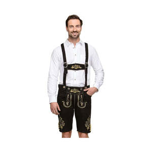 Auténticos pantalones de cuero bávaros para hombre – Traje de Oktoberfest con bordado vintage y acabado de primera calidad - Product Image 1