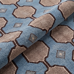 Tapis géométrique moderne, tapis de sol doux, bleu beige marron, tapis décoratif à franges pour salon, chambre à coucher - Product Image 2