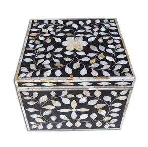 Handmade Leaf Design Mother of Pearl Jewellery <b>Box</b> Luxury Resin MOP Decorative Storage <b>Box</b> MOP Inlay <b>Box</b> at factory price - Product Image 5