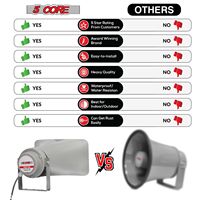 Haut-parleur PA Bull Horn D0100H7PQB2 200W 8 Ohm étanche pour événements extérieurs, modèle mono, corps en plastique, montage mural