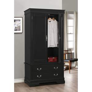 Elegant Traditional Black <b>Armoire</b> <b>Wardrobe</b> Collection - Product Image 1