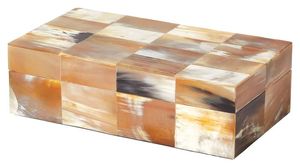 Boîte à bijoux rectangulaire Art Déco de qualité supérieure avec couvercle, motif incrusté carré marron, noir et blanc, décoration moderne pour la maison - Product Image 4
