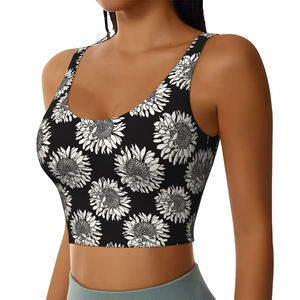 Sujetador deportivo de yoga transpirable de alta resistencia para mujer, con soporte frontal alto, ecológico, antibacteriano, para gimnasio, tallas grandes, que absorbe la humedad - Product Image 2