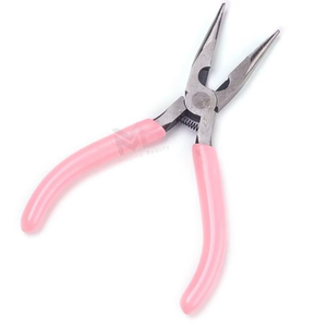 Hair Extension Pliers With <b>Pink</b> Handles Flat Nosehair extension pliers hair extension crimping pliers Function High Quality - Product Image 3