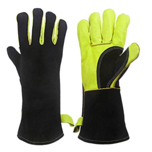 Gants de soudage 14 pouces, vente en gros directe d'usine, gants de sécurité en cuir croûte résistants à la chaleur pour travaux industriels et lourds - Product Image 3