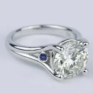 Women's Round Simulated Diamond Engagement Wedding <b>Ring</b> <b>925</b> Sterling <b>Silver</b> - Product Image 1
