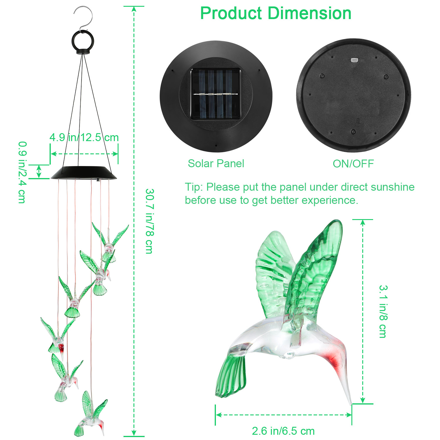 Mosaic Solar Lanterns Lights Outdoor: IP65 Waterproof Hanging Solar Lights Tabletop Decorative - View #5