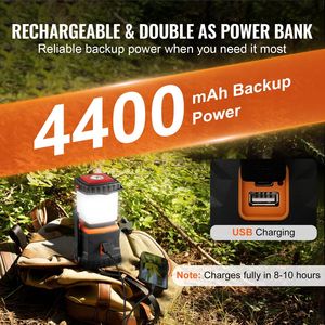 Linterna LED Multifuncional de 1000LM para Camping, Iluminación de 360 Grados, 4 Modos de Iluminación, Recargable por USB, Linterna para Exteriores - Product Image 5