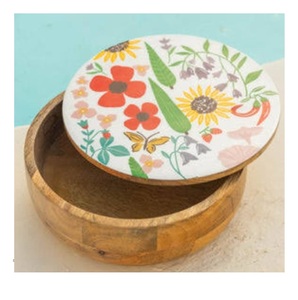 Tazón de madera con acabado esmaltado, forma personalizada, con cuchara, para utensilios de cocina, tazón para servir alimentos, estilo clásico - Product Image 3