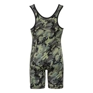 <b>Men's</b> Comfortable Quick Dry Spandex/Polyester Wrestling <b>Singlet</b> with Printed Technics Plus Size 240g Fabric Weight Latest Design - Product Image 3