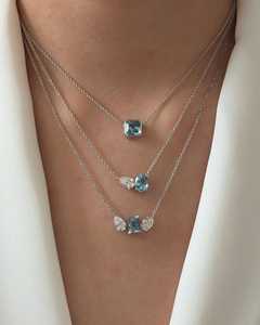 จี้เพชรพร้อมสร้อยคอ ทองคำแท้ 10K 14K ทรง Asscher ประดับพลอยเพาะเลี้ยงในห้องปฏิบัติการ ฝังแบบ Bezel สร้อยแบบ Layering เครื่องประดับชั้นดี 1.12 กะรัต - Product Image 4