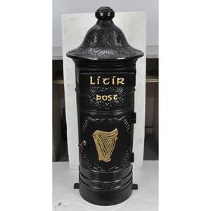 Handicrafts Black Coated Cylindrical Pillar Metal <b>Post</b> <b>Box</b> <b>For</b> <b>Home</b> Garden Supplies Ground Mount Weatherproof - Product Image 3