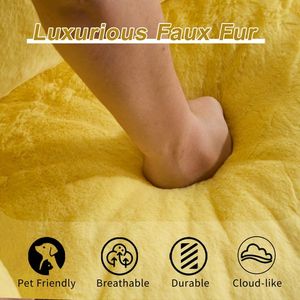 Ultra Soft Fluffy Loveseat Bean Bag Sofa Giant Bean Bag Couch for Adults Oversized Chase Lounge Chair for Indoor Living Room - Product Image 4