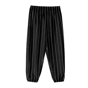 Unisex Black Striped <b>Baseball</b> Jersey Set Short Sleeve Button Front Elastic Waist Pants All Seasons Adult Wear - Product Image 4