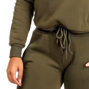 Ensemble de survêtement 2 pièces pour femme, coupe ample, sweat à capuche et pantalon de jogging, tenue décontractée sportive d'automne, grandes tailles, vêtements de sport OEM ODM - Product Image 5