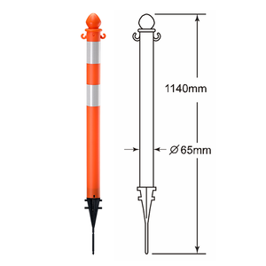 12set/KIT başak tabanı yansıtıcı POST-B trafik bariyerleri ile açık plastik Stanchions - Product Image 2