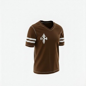 เสื้อเจอร์ซีย์อเมริกันฟุตบอลคุณภาพสูงสำหรับผู้ชาย คอวี ผ้าโพลีเอสเตอร์ 100% สำหรับฤดูร้อน แบบเรียบ สวมใส่สบาย ระบายอากาศได้ดี แห้งเร็ว - Product Image 4