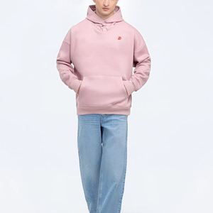 Sudadera con Capucha Rosa para Hombre, Corte Holgado, Felpa Francesa de Algodón, Informal, con Bolsillo Delantero, para Otoño - Product Image 1