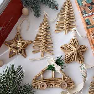 Wood <b>Snowflake</b> Christmas <b>Decoration</b> Handicraft Indoor Hanging Ornament Traditional Style Craft Gift - Product Image 3