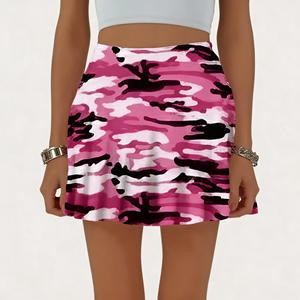 Oferta en Falda Corta Tipo A de Color Rosa Sólido para Mujer, Estilo Dulce, Primavera Verano, Secado Rápido, 95% Poliéster, 5% Elastano - Product Image 6