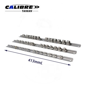TAIWAN CALIBRE 3pc 1/4" & 3/8" & 1/2" DIY Steel Socket Rail Holder Organizer Tray Set Wrench Organizer - Product Image 2