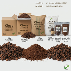 Clous de girofle bruns rougeâtres entiers avec tête, emballés en sacs PP de 25 kg, MOQ 1 FCL, expédition depuis Surabaya, Indonésie, Spiceblends - Product Image 3