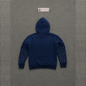 เสื้อฮู้ดโอเวอร์ไซส์สีน้ำเงินกรมท่า สไตล์ลำลองสำหรับฤดูหนาว แฟชั่นแนวสตรีท ผ้าฝ้ายเนื้อนุ่ม บุขนฟลีซอุ่นสบาย เหมาะสำหรับใส่ทุกวัน แฟชั่นโอเวอร์ไซส์ที่ใส่สบาย - Product Image 6