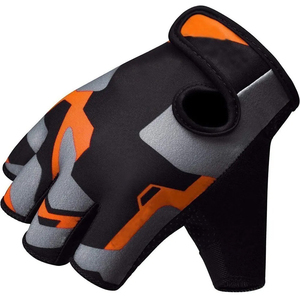 Guantes de Gimnasio de Medio Dedo de Cuero con Cierre de Gancho y Bucle, Protección de Palma, Transpirables, Correa de Muñeca Ajustable, Acolchado de Gel para Levantamiento de Pesas - Product Image 3
