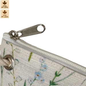 Pochette de maquillage en coton et jute laminé, trousse de maquillage de voyage, 21x17x6 cm, logo personnalisé, vente en gros, OEM, marque privée, modèle SNC136A - Product Image 2