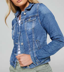 2024 Customized Breathable Reversible Women <b>Denim</b> <b>Jacket</b> Brand Patchwork Embroidery Contrast Color Cotton Filling OEM Serviced - Product Image 6