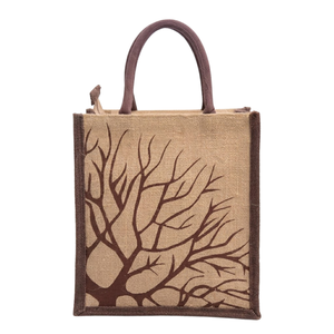 Sac cosmétique en toile de jute et coton naturel en gros |   Sac de maquillage imprimé avec fermeture éclair, durable, doux, pour usage quotidien, de qualité supérieure - Product Image 1